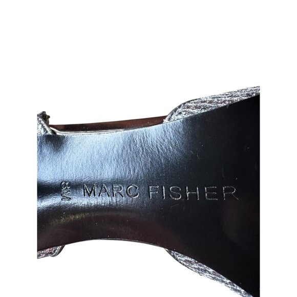 Marc Fisher Pumps Size 8M Silver Multi Fabric Ankle Strap Pointed Toe READ - Picture 8 of 11